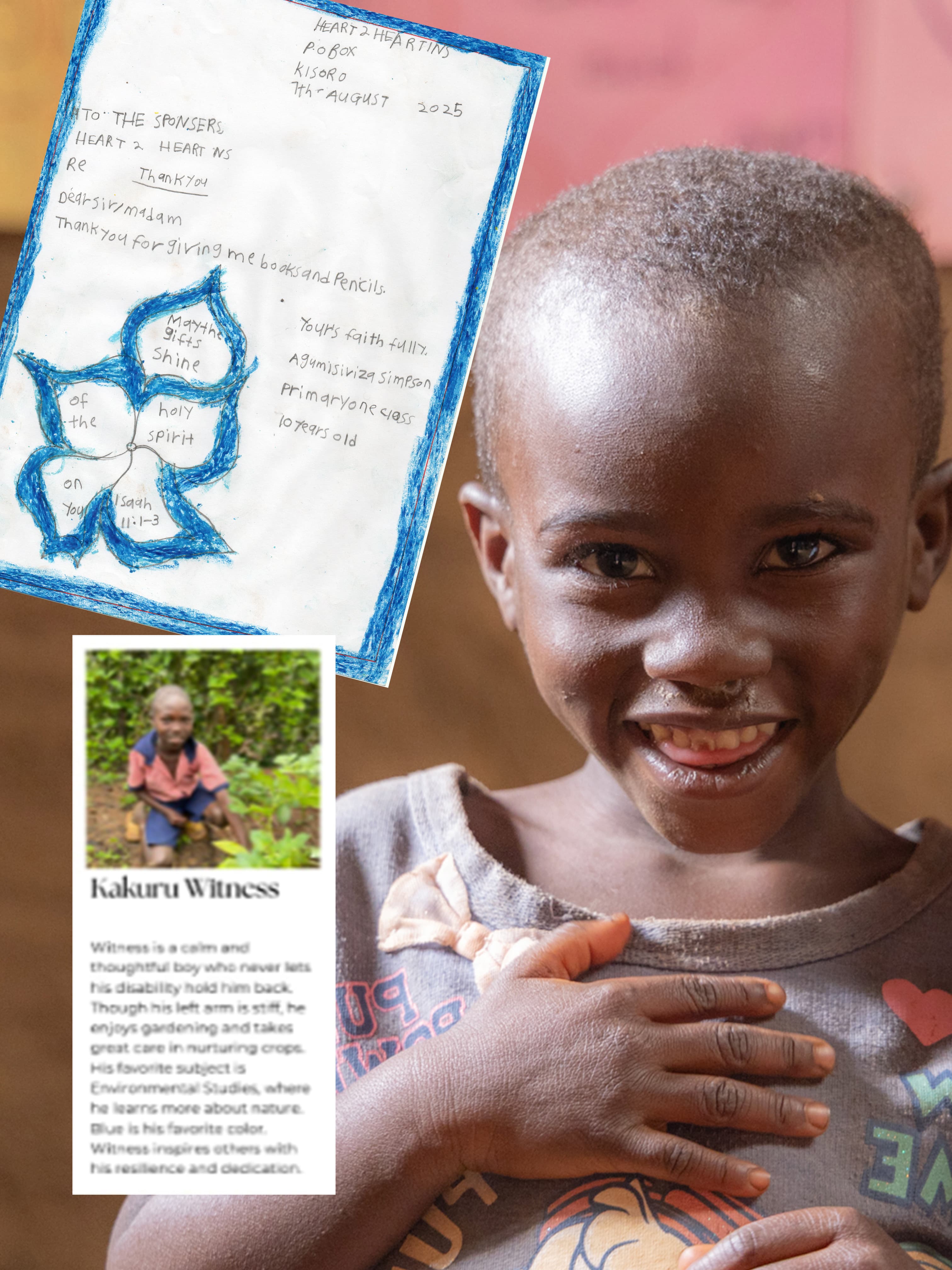 child photo and letter